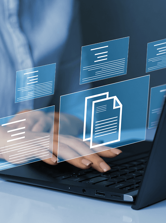 Extrait Kbis affiché sur l'écran d'un ordinateur portable